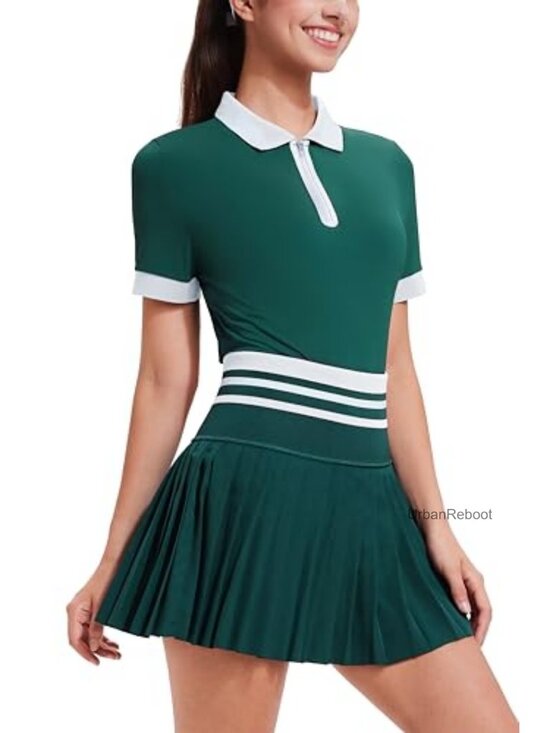 Other - Women's Tennis Skirt Set High Waisted Golf Polo Two Piece Outfit with Pockets